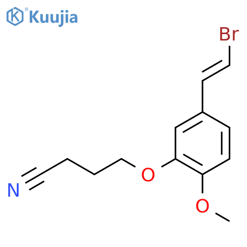 4-[5-(2-Bromoethenyl)-2-methoxyphenoxy]butanenitrile structure