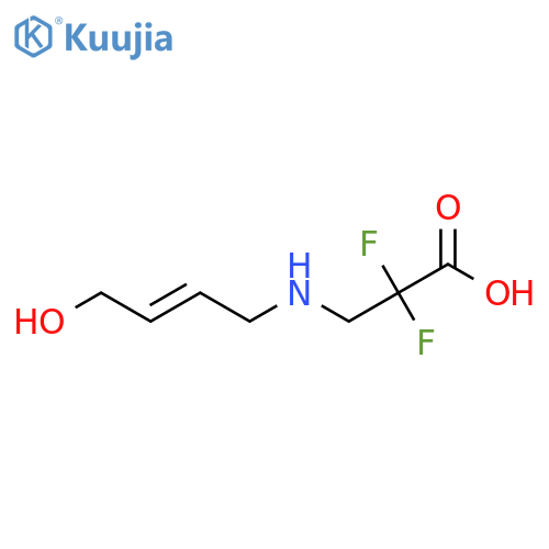 Propanoic acid, 2,2-difluoro-3-[(4-hydroxy-2-buten-1-yl)amino]- structure