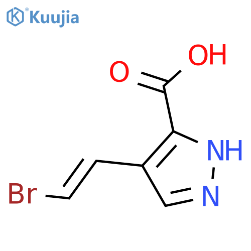 4-(2-bromoethenyl)-1H-pyrazole-3-carboxylic acid structure