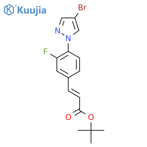 tert-butyl (2E)-3-4-(4-bromo-1H-pyrazol-1-yl)-3-fluorophenylprop-2-enoate structure