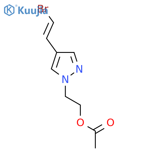 2-[4-(2-bromoethenyl)-1H-pyrazol-1-yl]ethyl acetate structure