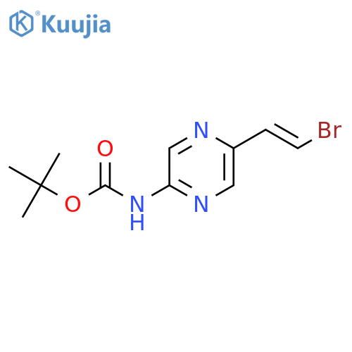 tert-butyl N-[5-(2-bromoethenyl)pyrazin-2-yl]carbamate structure
