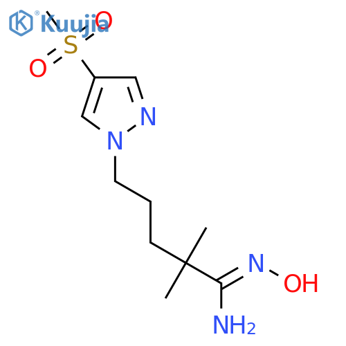 N'-hydroxy-5-(4-methanesulfonyl-1H-pyrazol-1-yl)-2,2-dimethylpentanimidamide structure