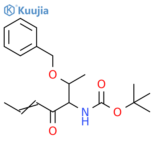 Carbamic acid, N-[2-oxo-1-[1-(phenylmethoxy)ethyl]-3-penten-1-yl]-, 1,1-dimethylethyl ester structure