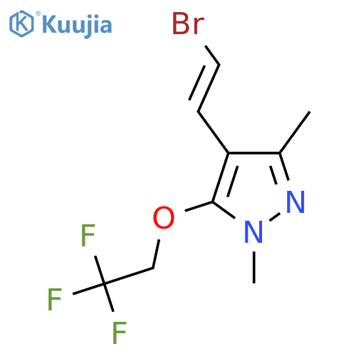 4-(2-bromoethenyl)-1,3-dimethyl-5-(2,2,2-trifluoroethoxy)-1H-pyrazole structure
