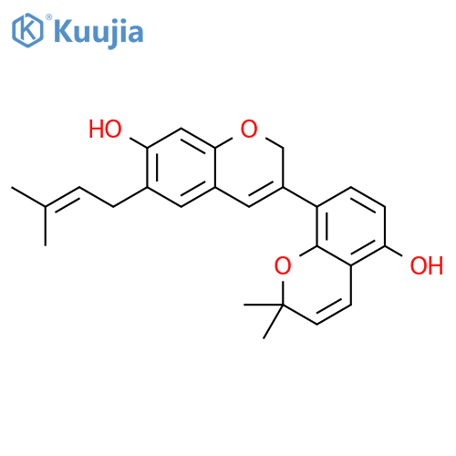[3,8'-Bi-2H-1-benzopyran]-5',7-diol, 2',2'-dimethyl-6-(3-methyl-2-buten-1-yl)- structure