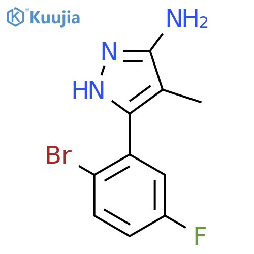 3-(2-bromo-5-fluorophenyl)-4-methyl-1H-pyrazol-5-amine structure