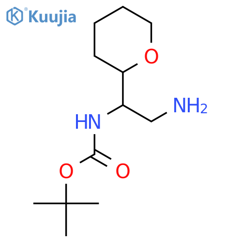 tert-butyl N-2-amino-1-(oxan-2-yl)ethylcarbamate structure