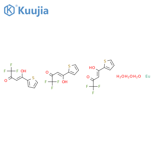 Europium,tris[4,4,4-trifluoro-1-(2-thienyl)-1,3-butanedionato-kO,kO']-, trihydrate (9CI) structure