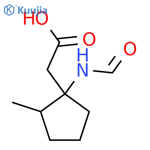 2-(1-formamido-2-methylcyclopentyl)acetic acid structure