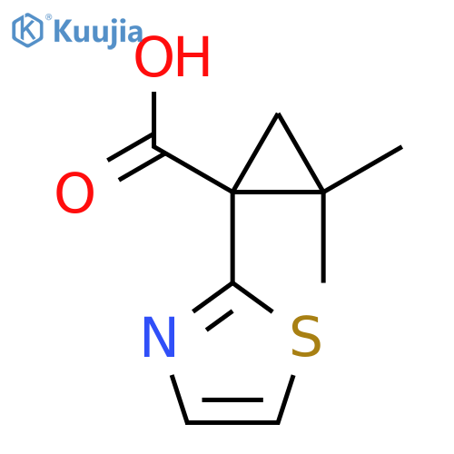 2,2-dimethyl-1-(1,3-thiazol-2-yl)cyclopropane-1-carboxylic acid structure