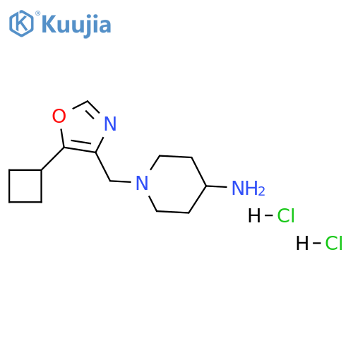 1-[(5-cyclobutyl-1,3-oxazol-4-yl)methyl]piperidin-4-amine dihydrochloride structure
