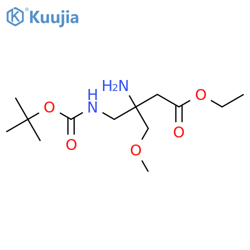 ethyl 3-amino-4-{(tert-butoxy)carbonylamino}-3-(methoxymethyl)butanoate structure
