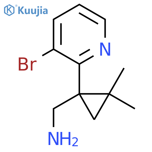 1-(3-bromopyridin-2-yl)-2,2-dimethylcyclopropylmethanamine structure