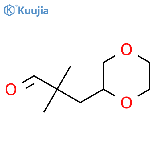 3-(1,4-dioxan-2-yl)-2,2-dimethylpropanal structure