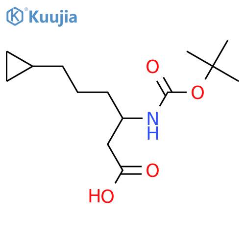 3-{(tert-butoxy)carbonylamino}-6-cyclopropylhexanoic acid structure