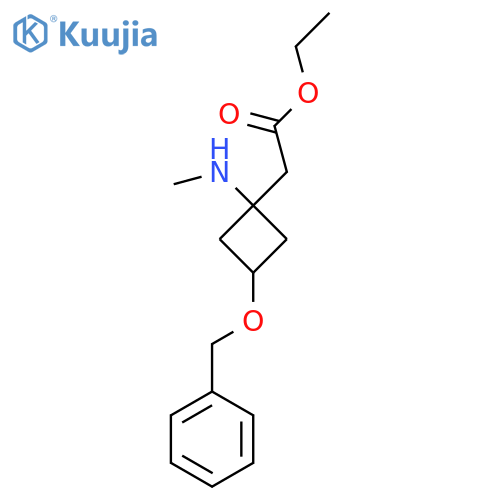 Ethyl 2-[3-benzyloxy-1-(methylamino)cyclobutyl]acetate structure
