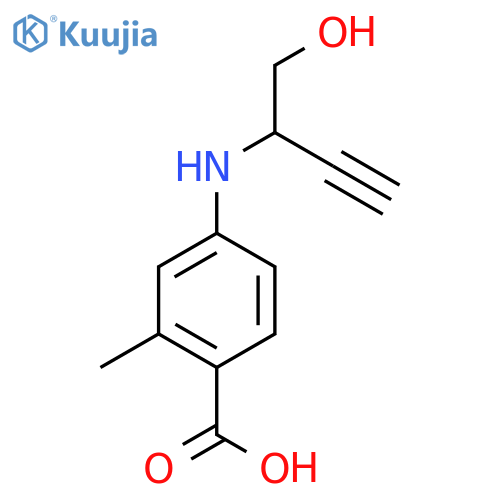 4-(1-hydroxybut-3-yn-2-yl)amino-2-methylbenzoic acid structure
