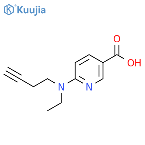 6-(but-3-yn-1-yl)(ethyl)aminopyridine-3-carboxylic acid structure