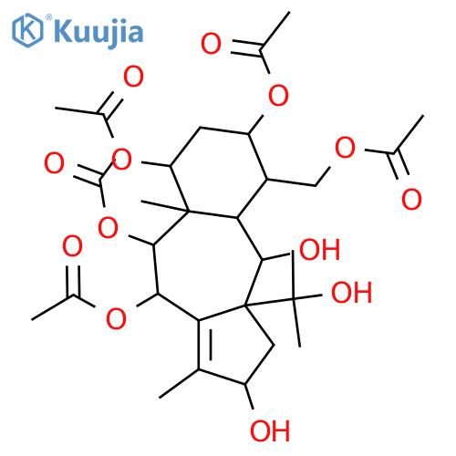 Benz[f]azulene-2,4,6,8,9,10-hexol, 5-[(acetyloxy)methyl]-2,4,4a,5,6,7,8,8a,9,10-decahydro-3a-(1-hydroxy-1-methylethyl)-1,8a-dimethyl-, 6,8,9,10-tetraacetate, (2S,3aS,4S,4aR,5R,6S,8S,8aS,9R,10R)- (9CI) structure