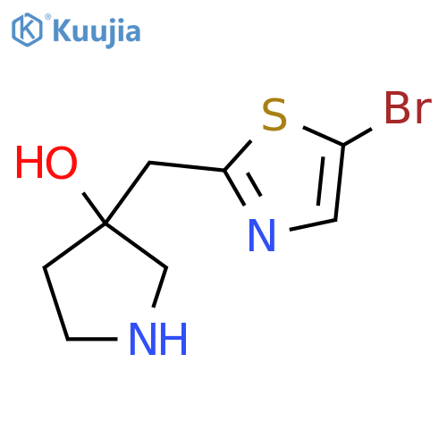 3-(5-bromo-1,3-thiazol-2-yl)methylpyrrolidin-3-ol structure