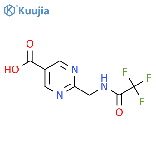 2-[(Trifluoroacetamido)methyl]pyrimidine-5-carboxylic acid structure