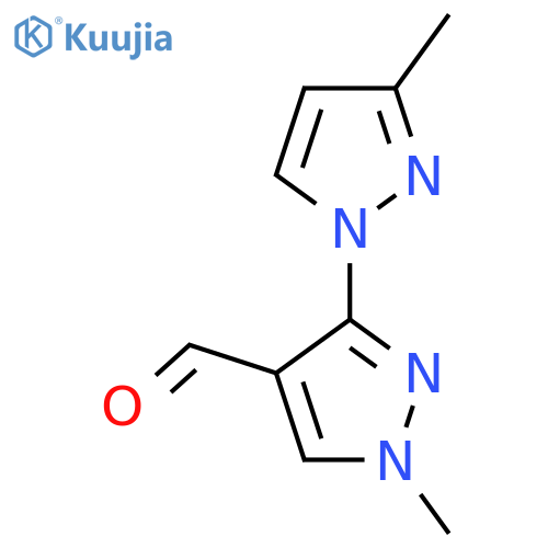 1-methyl-3-(3-methyl-1H-pyrazol-1-yl)-1H-pyrazole-4-carbaldehyde structure