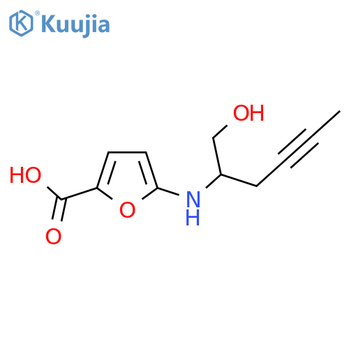 5-(1-hydroxyhex-4-yn-2-yl)aminofuran-2-carboxylic acid structure