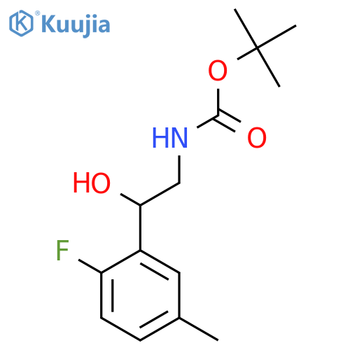 tert-butyl N-2-(2-fluoro-5-methylphenyl)-2-hydroxyethylcarbamate structure