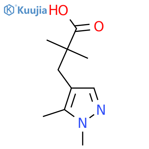 3-(1,5-dimethyl-1H-pyrazol-4-yl)-2,2-dimethylpropanoic acid structure
