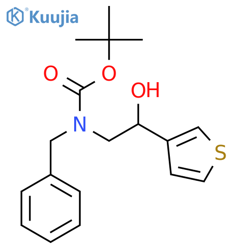 tert-butyl N-benzyl-N-[2-hydroxy-2-(thiophen-3-yl)ethyl]carbamate structure