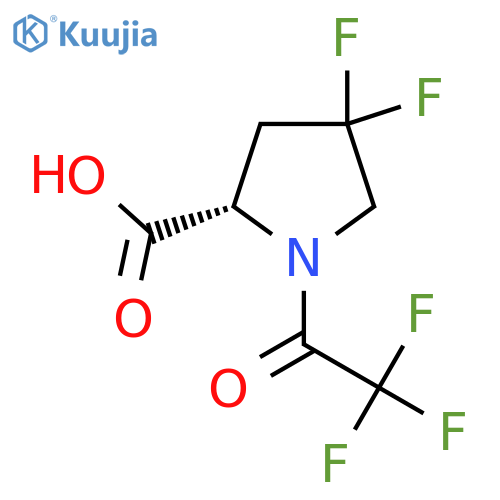 (2S)-4,4-difluoro-1-(trifluoroacetyl)pyrrolidine-2-carboxylic acid structure