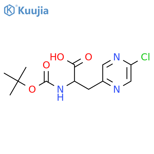 2-{(tert-butoxy)carbonylamino}-3-(5-chloropyrazin-2-yl)propanoic acid structure