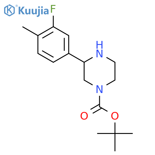 tert-butyl 3-(3-fluoro-4-methylphenyl)piperazine-1-carboxylate structure