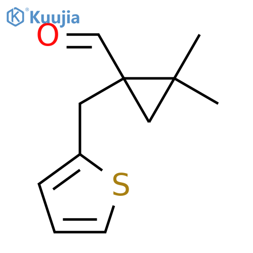2,2-dimethyl-1-(thiophen-2-yl)methylcyclopropane-1-carbaldehyde structure