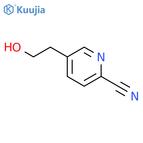2-Pyridinecarbonitrile,5-(2-hydroxyethyl)- structure