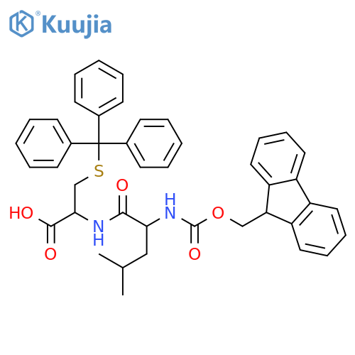 L-Cysteine, N-[(9H-fluoren-9-ylmethoxy)carbonyl]-L-leucyl-S-(triphenylmethyl)- structure
