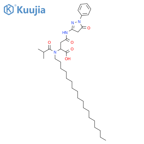 L-Asparagine,N-(4,5-dihydro-5-oxo-1-phenyl-1H-pyrazol-3-yl)-N2-(2-methyl-1-oxopropyl)-N2-octadecyl- structure