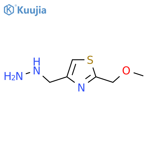 4-(hydrazinylmethyl)-2-(methoxymethyl)-1,3-thiazole structure