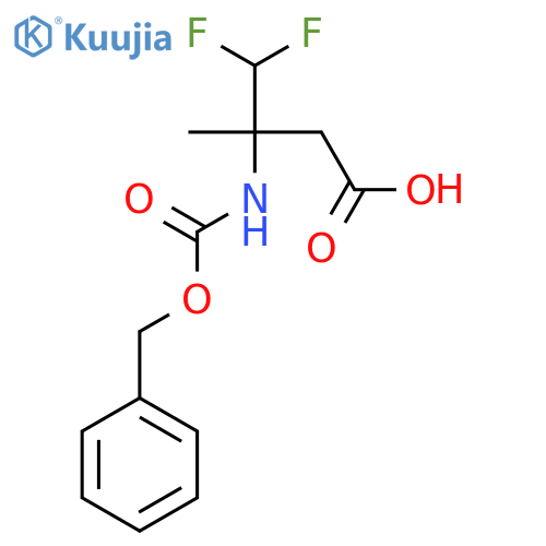 3-{(benzyloxy)carbonylamino}-4,4-difluoro-3-methylbutanoic acid structure