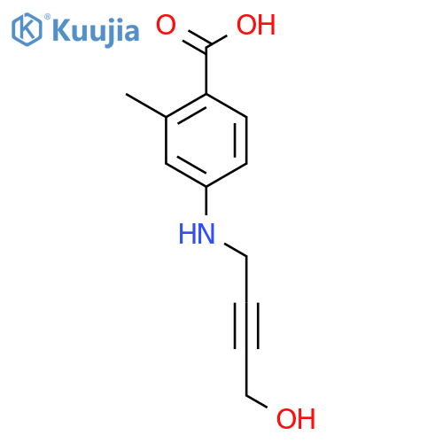 4-(4-hydroxybut-2-yn-1-yl)amino-2-methylbenzoic acid structure