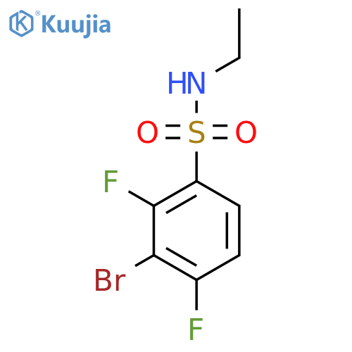 3-bromo-N-ethyl-2,4-difluorobenzene-1-sulfonamide structure