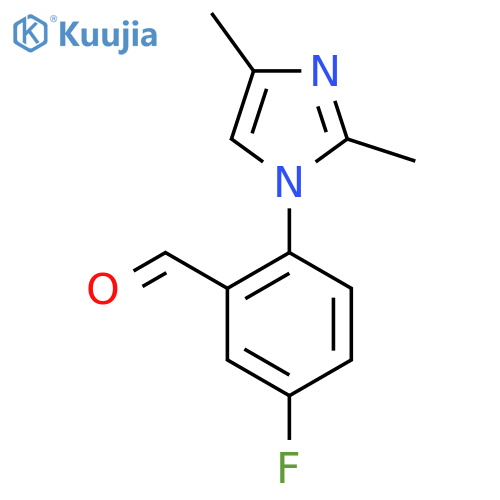 2-(2,4-dimethyl-1H-imidazol-1-yl)-5-fluorobenzaldehyde structure