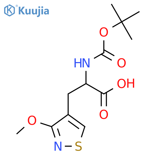 2-{(tert-butoxy)carbonylamino}-3-(3-methoxy-1,2-thiazol-4-yl)propanoic acid structure