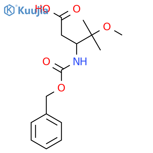 3-{(benzyloxy)carbonylamino}-4-methoxy-4-methylpentanoic acid structure