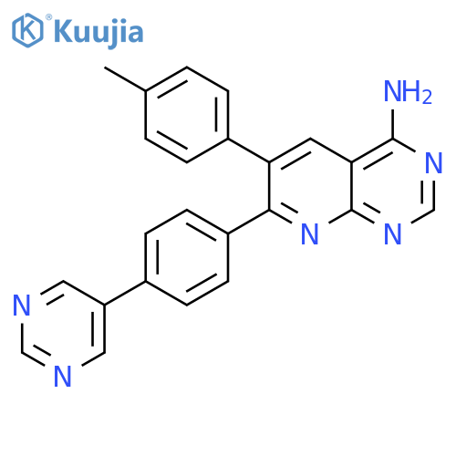 Pyrido[2,3-d]pyrimidin-4-amine,6-(4-methylphenyl)-7-[4-(5-pyrimidinyl)phenyl]- structure