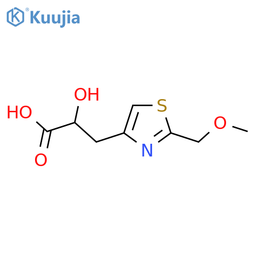 2-hydroxy-3-2-(methoxymethyl)-1,3-thiazol-4-ylpropanoic acid structure