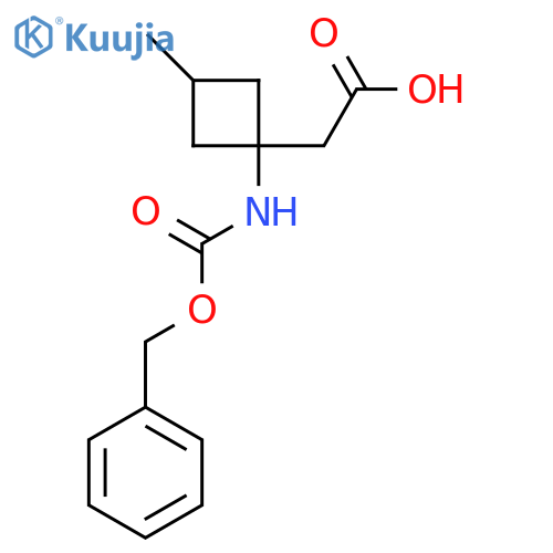 2-(1-{(benzyloxy)carbonylamino}-3-methylcyclobutyl)acetic acid structure