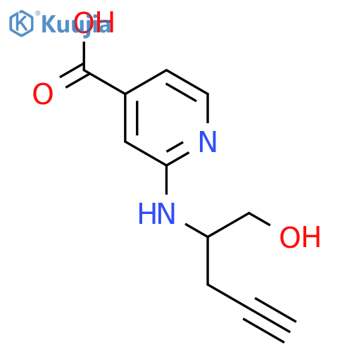 2-(1-hydroxypent-4-yn-2-yl)aminopyridine-4-carboxylic acid structure