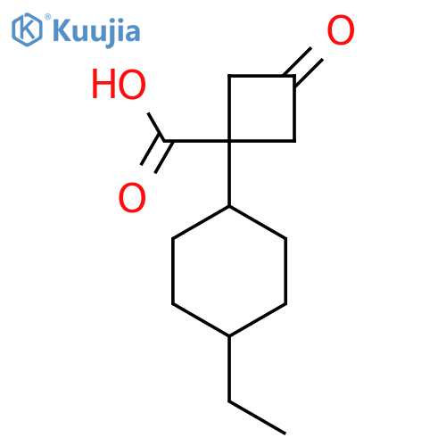 1-(4-ethylcyclohexyl)-3-oxocyclobutane-1-carboxylic acid structure